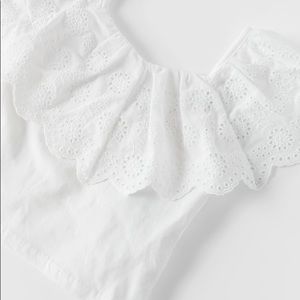 NWT Zara 7Y white Swiss embroidery shirt